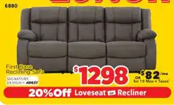 Surplus Furniture First Base Gunmetal Reclining Sofa offer