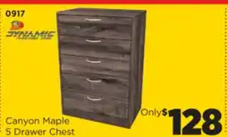 Surplus Furniture Canyon Maple 5 Drawer Chest offer