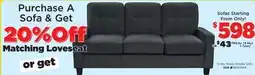 Surplus Furniture Cindy Rosie Smoke Sofa offer
