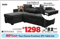 Surplus Furniture Colsen Grey Sleeper Sectional with Drop Down Table offer