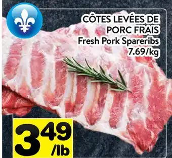 Supermarché PA CÔTES LEVÉES DE PORC FRAIS | Fresh Pork Spareribs offer
