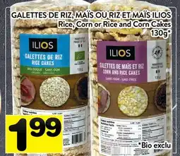 Supermarché PA GALETTES DE RIZ, MAÏS OU RIZ ET MAÏS ILIOS | Rice, Corn or Rice and Corn Cakes offer