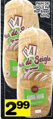 Supermarché PA PAIN DE SEIGLE PA | Rye Bread offer