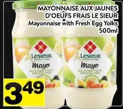 Supermarché PA MAYONNAISE AUX JAUNES D'OEUFS FRAIS LE SIEUR | Mayonnaise with Fresh Egg Yolks offer