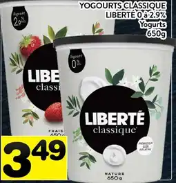 Supermarché PA YOGOURTS CLASSIQUE LIBERTÉ 0 à 2.9% | Yogurts offer