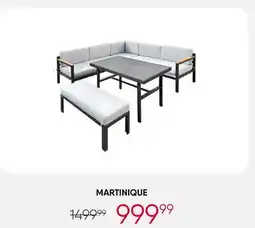 Meubles RD Martinique - Steel Outdoor Sectional with Dining Table and Bench - 3 pcs offer
