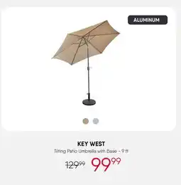 Meubles RD Key west - Grey Tilting Patio Umbrella with Base - 9 ft offer