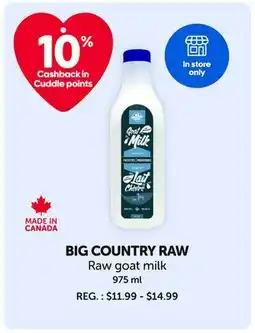 Mondou BIG COUNTRY RAW Raw goat milk offer