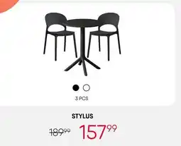 Meubles RD Stylus - Indoor/Outdoor Resin Dining Set with Round Table and 2 Stackable Chairs – Black offer
