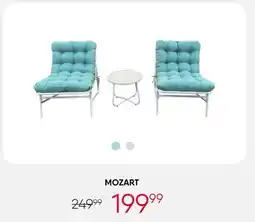 Meubles RD Mozart - Outdoor Steel Conversation Set with Coffee Table - 3 pcs, Turquoise offer