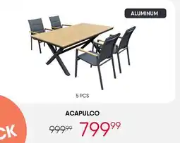 Meubles RD Acapulco - Outdoor Polywood and Aluminum Table with 4 Chairs offer