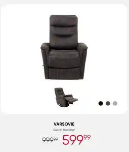 Meubles RD Varsovie - Fabric Swivel Recliner offer