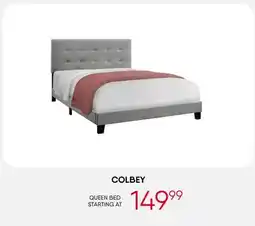 Meubles RD Colbey - Queen Linen Bed with Headboard (60) - Monarch offer
