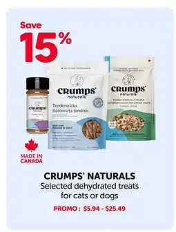 Mondou CRUMPS' NATURALS Selected dehydrated treats for cats or dogs offer