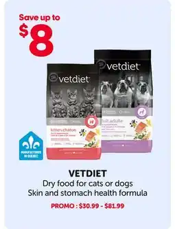 Mondou VETDIET Dry food for cats or dogs Skin and stomach health formula offer