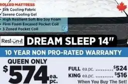 Surplus Furniture Rest-Onit DREAM SLEEP 14" offer
