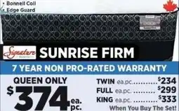 Surplus Furniture Signature SUNRISE FIRM offer