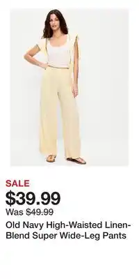 Old Navy Old Navy High-Waisted Linen-Blend Super Wide-Leg Pants offer
