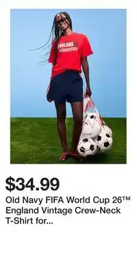 Old Navy Old Navy FIFA World Cup 26 England Vintage Crew-Neck T-Shirt for Women offer
