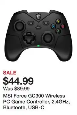 Newegg MSI Force GC300 Wireless PC Game Controller, 2.4GHz, Bluetooth, USB-C offer