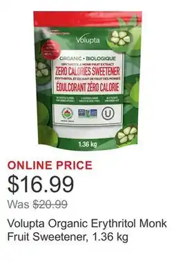 Costco Volupta Organic Erythritol Monk Fruit Sweetener offer