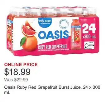 Costco Oasis Ruby Red Grapefruit Burst Juice offer