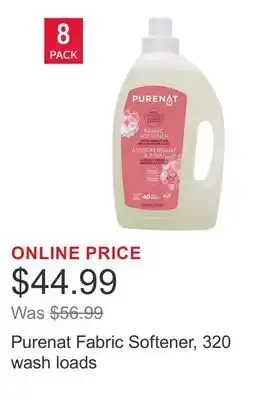 Costco Purenat Fabric Softener, 320 wash loads offer