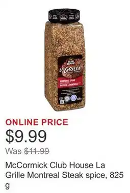 Costco McCormick Club House La Grille Montreal Steak spice offer