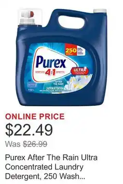 Costco Purex After The Rain Ultra Concentrated Laundry Detergent, 250 Wash Loads offer