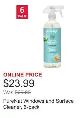 Costco PureNat Windows and Surface Cleaner, 6-pack offer