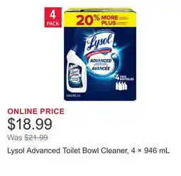 Costco Lysol Advanced Toilet Bowl Cleaner, 4 × offer