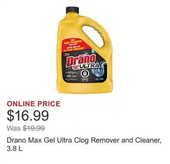 Costco Drano Max Gel Ultra Clog Remover and Cleaner offer
