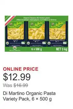 Costco Di Martino Organic Pasta Variety Pack, 6 × offer