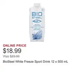 Costco BioSteel White Freeze Sport Drink offer