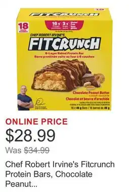 Costco Chef Robert Irvine's Fitcrunch Protein Bars, Chocolate Peanut Butter, 18 × offer