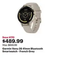 Best Buy Garmin Venu 3S 41mm Bluetooth Smartwatch - French Grey offer