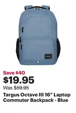 Best Buy Targus Octave III 16 Laptop Commuter Backpack - Blue offer