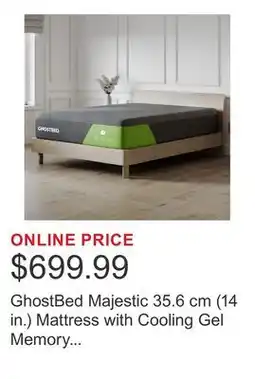 Costco GhostBed Majestic 35.6 cm (14 in.) Mattress with Cooling Gel Memory Foam offer