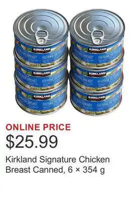 Costco Kirkland Signature Chicken Breast Canned, 6 × offer