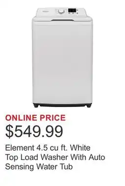 Costco Element 4.5 cu ft. White Top Load Washer With Auto Sensing Water Tub offer