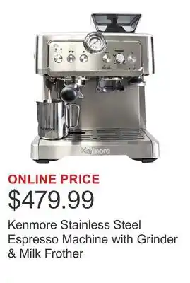 Costco Kenmore Stainless Steel Espresso Machine with Grinder & Milk Frother offer