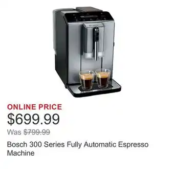 Costco Bosch 300 Series Fully Automatic Espresso Machine offer