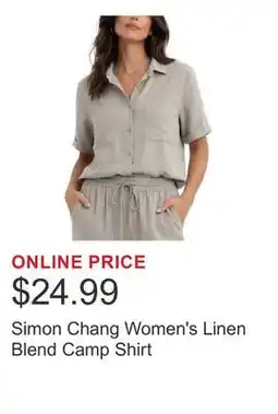 Costco Simon Chang Women's Linen Blend Camp Shirt offer
