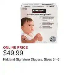 Costco Kirkland Signature Diapers, Sizes 3 - 6 offer