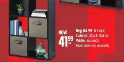 Canadian Tire For Living 6-Cube Cabinet, Black Oak or White offer