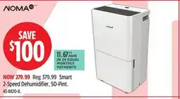 Canadian Tire NOMA 2-Speed Dehumidifier, 50-Pint offer