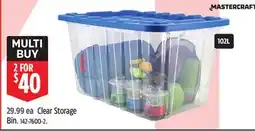 Canadian Tire Mastercraft Clear Storage Bin offer