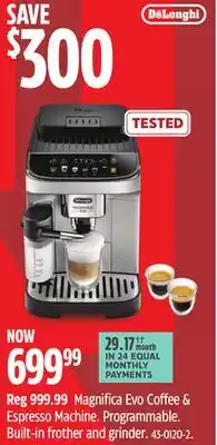 Canadian Tire Magnifica Evo Coffee & Espresso Machine offer