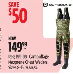 Canadian Tire Outbound Camouflage Neoprene Chest Waders offer