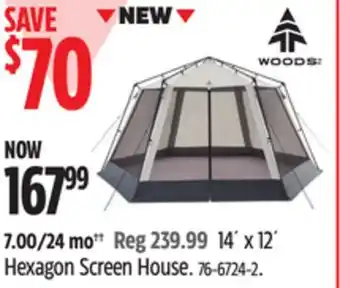 Canadian Tire 14´ x 12´ Hexagon Screen House offer
